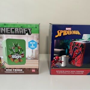 Minecraft and Spider-Man Mini Fridge Set